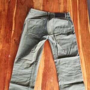 Naked & Famous Army Green Duck Selvedge Canvas Pants // Men's Size 34
